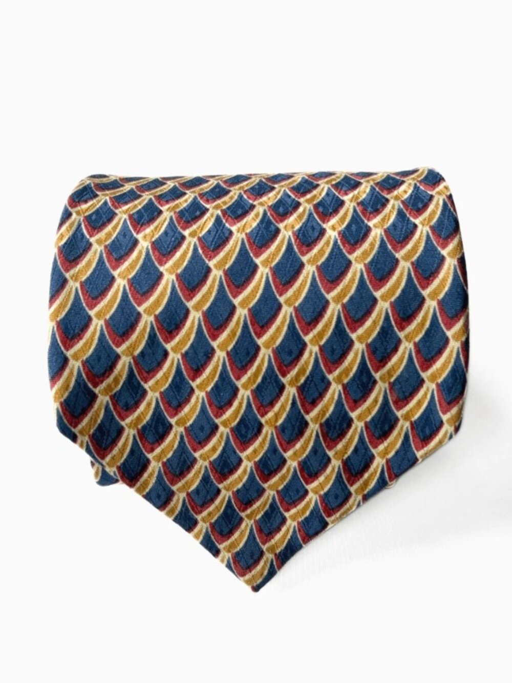 Burberry Aquascutum of London England Tie Silk Geometric Necktie 4” Handmade